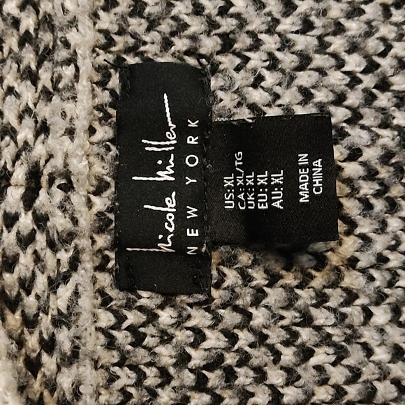 Nicole Miller New York grey black and white sweater - Picture 7 of 9